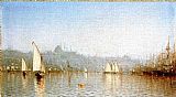 Golden Canvas Paintings - Constantinople, from the Golden Horn